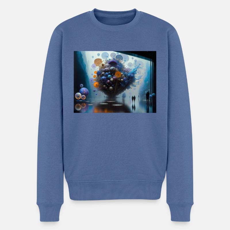 Reise in Actarus #16 - Männer Premium Bio Pullover - Taubenblau