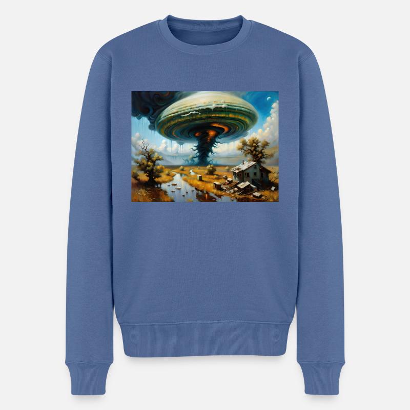 Zorn der Natur #1 - Männer Premium Bio Pullover - Taubenblau