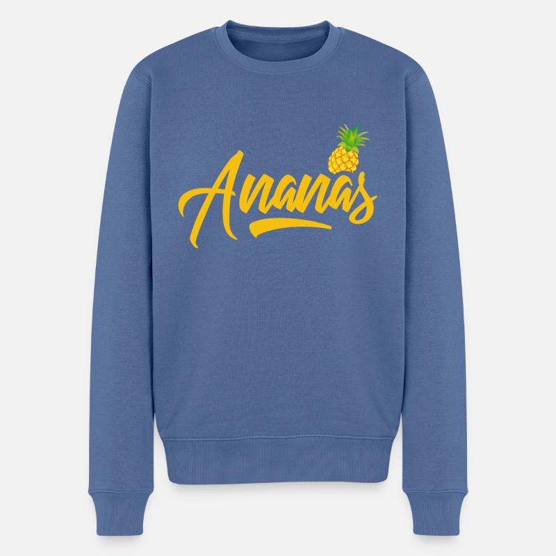 Ananas - Pull Premium bio Homme - bleu pigeon