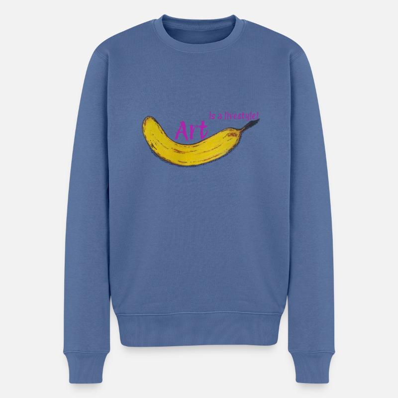 Art is lifestyle #1Neu7 - Männer Premium Bio Pullover - Taubenblau