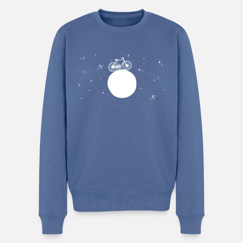 Space Bike - Männer Premium Bio Pullover - Taubenblau