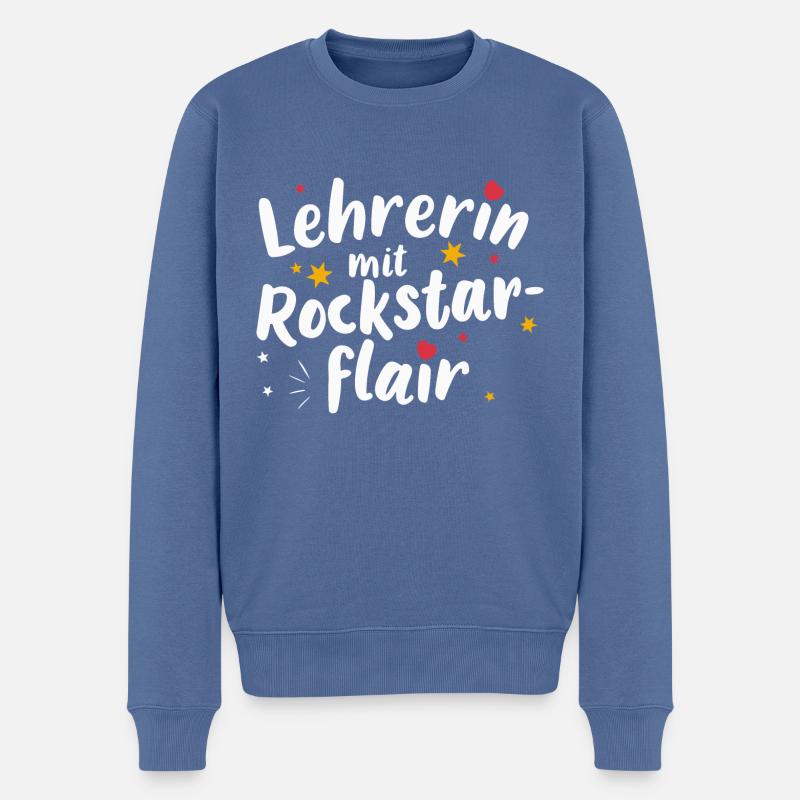 Lehrerin Geschenk Abschied Rock Flair Coole Lehrer - Männer Premium Bio Pullover - Taubenblau