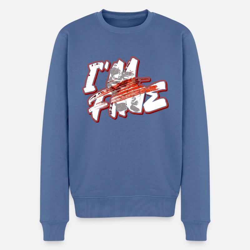 Je suis d’accord pour essuyer le coup - Pull Premium bio Homme - bleu pigeon