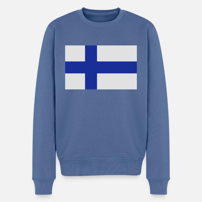 Drapeau de la Finlande - Pull Premium bio Homme - bleu pigeon