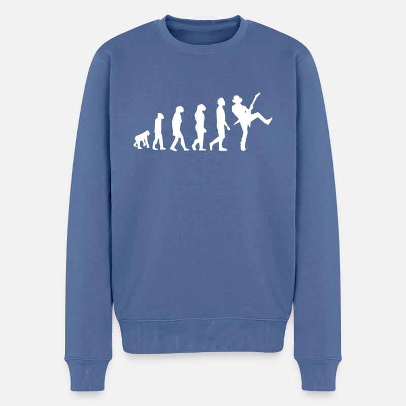 Évolution du joueur de guitare - Pull Premium bio Homme - bleu pigeon