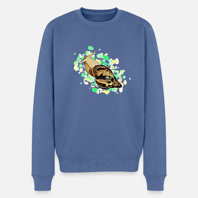 Achatina reticulata Albino Comic - Männer Premium Bio Pullover - Taubenblau