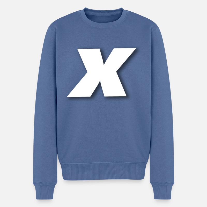 X ou temps - Pull Premium bio Homme - bleu pigeon