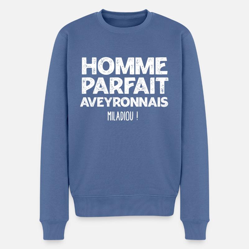 Aveyron perfekter Mann - Männer Premium Bio Pullover - Taubenblau
