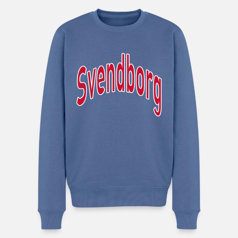 Canton de Svendborg - Pull Premium bio Homme - bleu pigeon