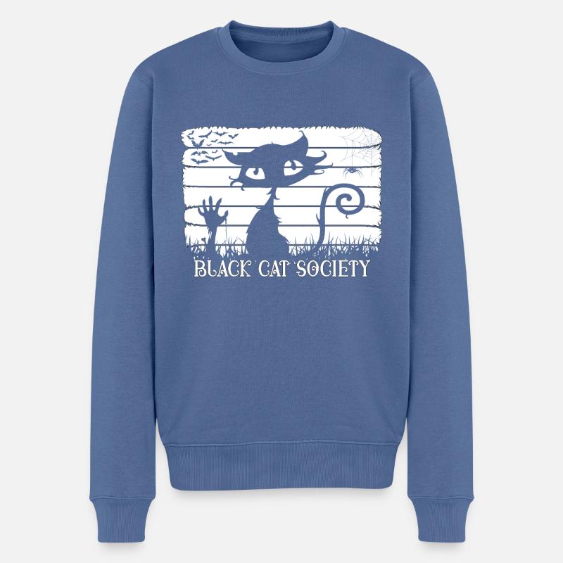 Société du Chat Noir - Pull Premium bio Homme - bleu pigeon