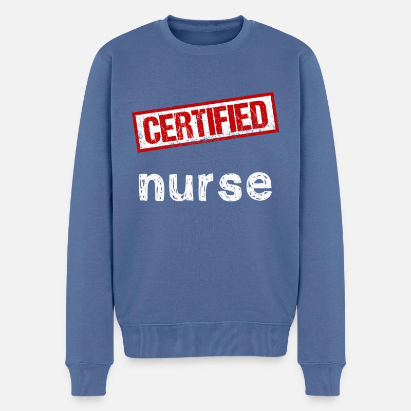 Infirmier - Pull Premium bio Homme - bleu pigeon