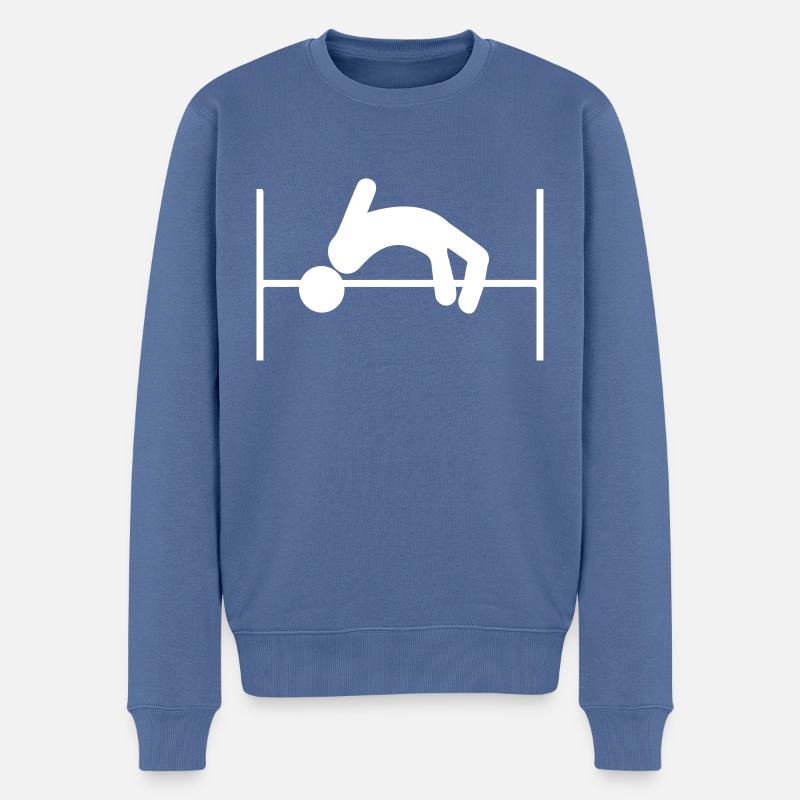 Hochsprung - Männer Premium Bio Pullover - Taubenblau