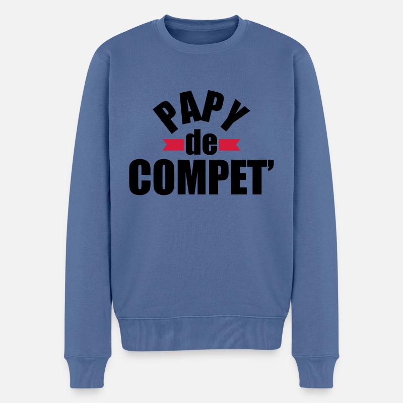 papy de compet' - cadeau papy - anniversaire papy - Pull Premium bio Homme - bleu pigeon
