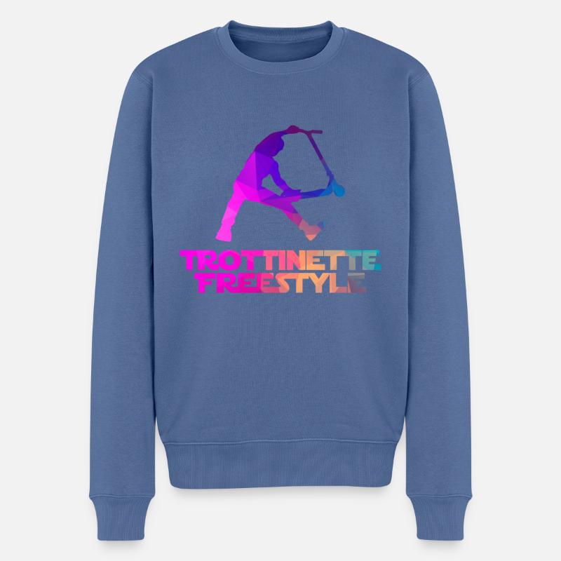 Freestyle-Roller - Männer Premium Bio Pullover - Taubenblau
