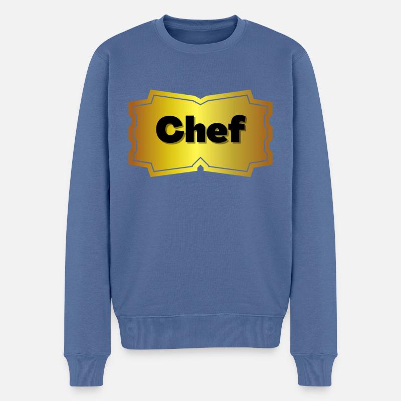 Chef - Männer Premium Bio Pullover - Taubenblau