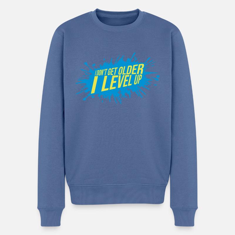 get older level up - Männer Premium Bio Pullover - Taubenblau