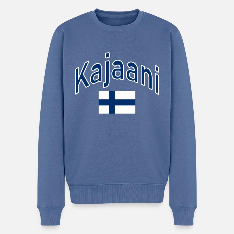 Kajaani Drapeau finlandais - Pull Premium bio Homme - bleu pigeon