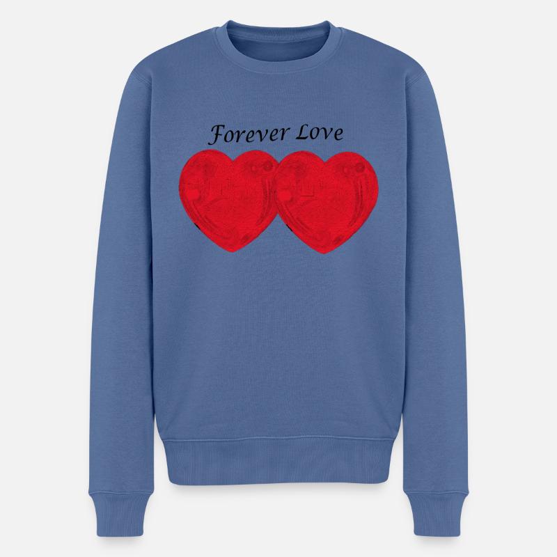 Forever Love - Männer Premium Bio Pullover - Taubenblau