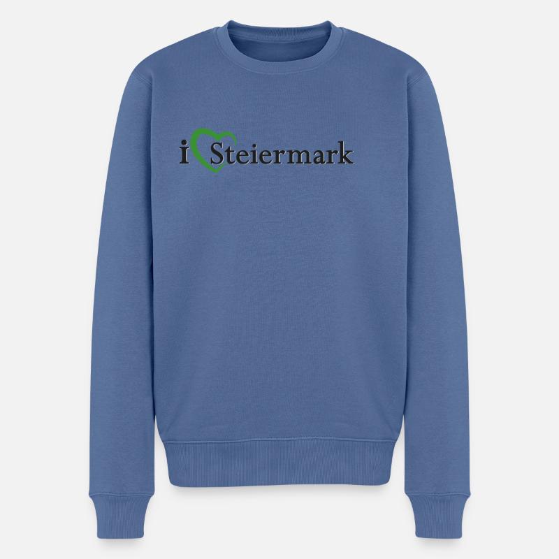 Steiermark schwarz schatten - Männer Premium Bio Pullover - Taubenblau