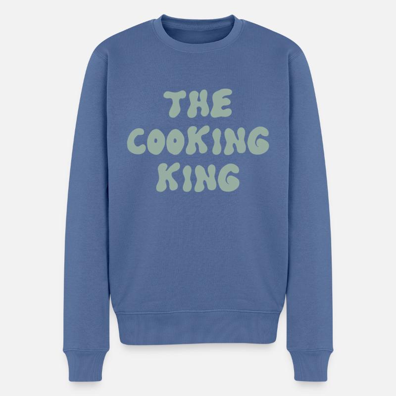 the cooking king - Männer Premium Bio Pullover - Taubenblau