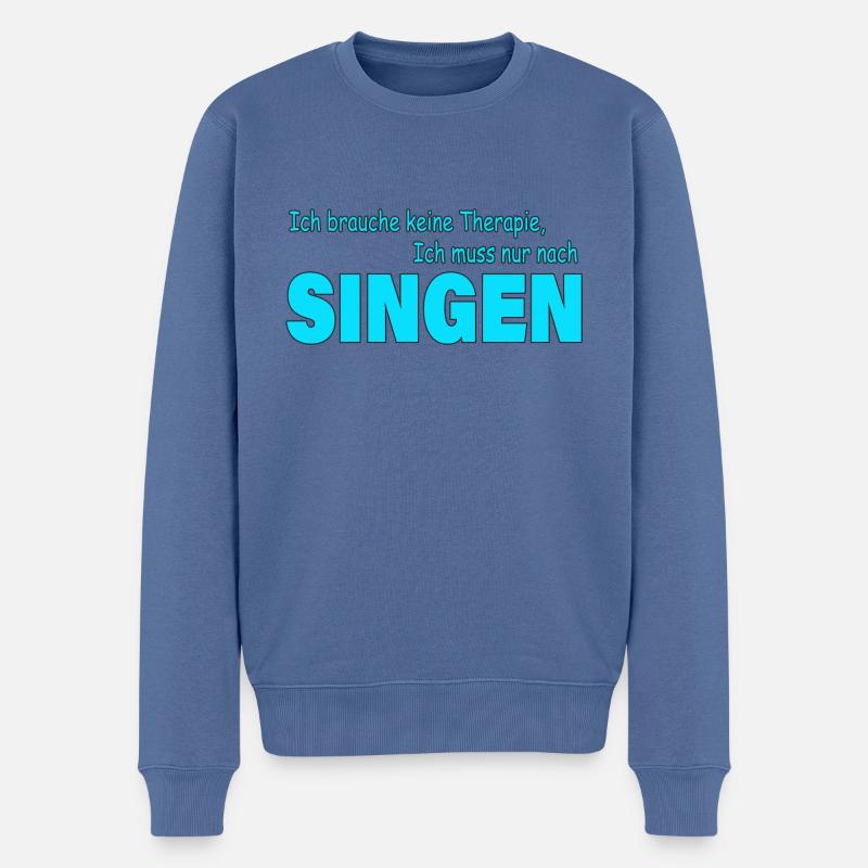 Therapie SINGEN - Männer Premium Bio Pullover - Taubenblau