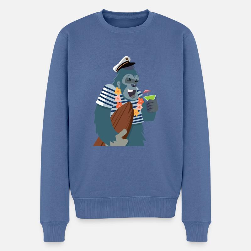 Yeti Sailor Surfer - Männer Premium Bio Pullover - Taubenblau