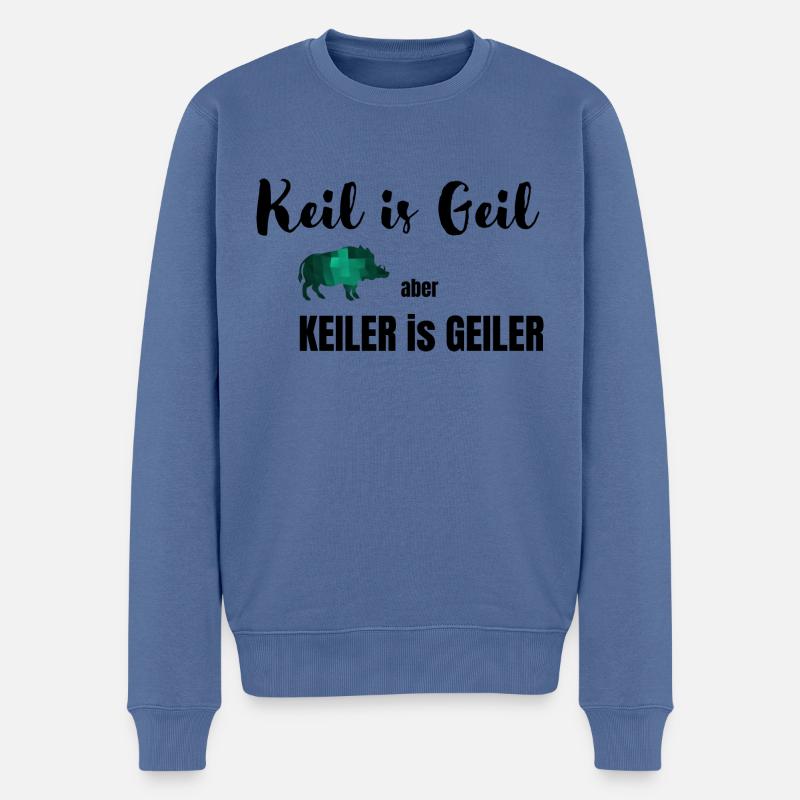 Le wedge est cool - Pull Premium bio Homme - bleu pigeon