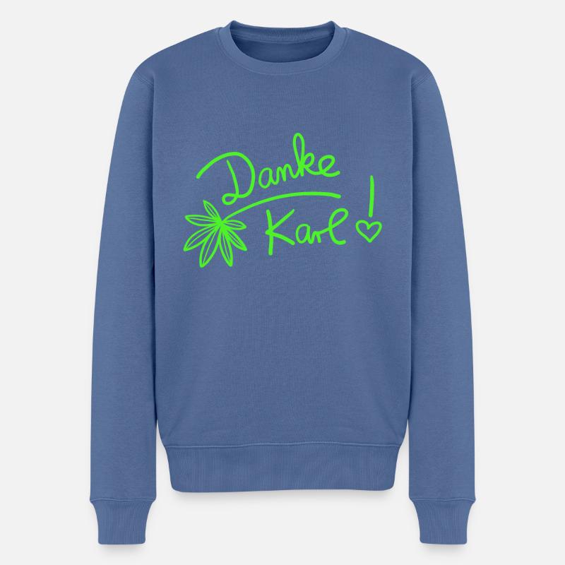 Danke Karl - Männer Premium Bio Pullover - Taubenblau