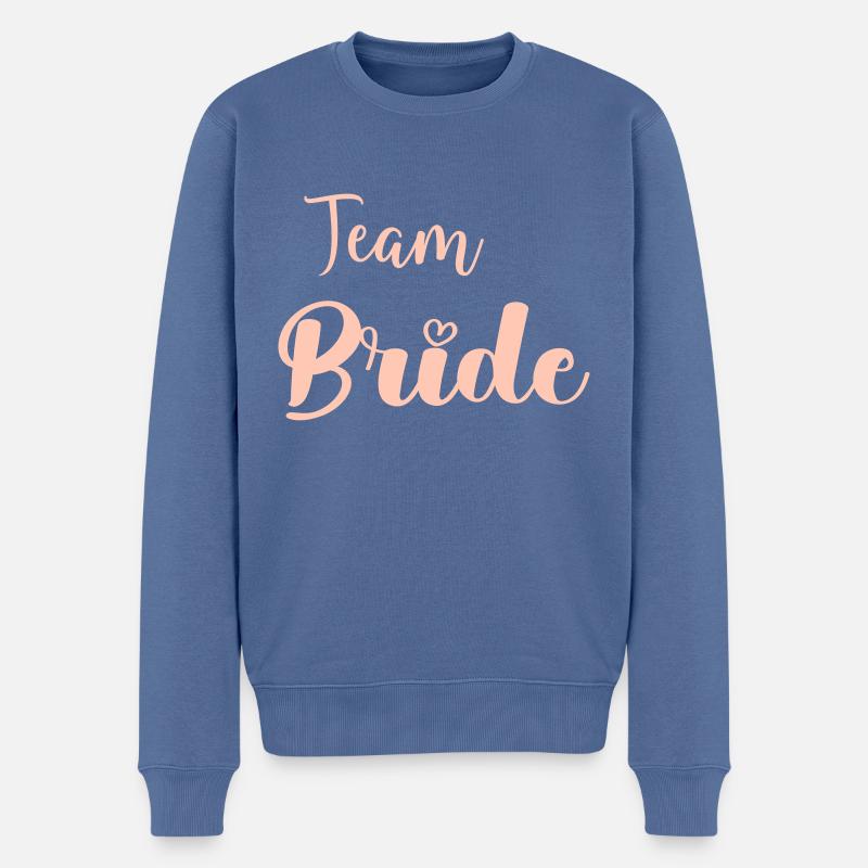 team bride - Männer Premium Bio Pullover - Taubenblau