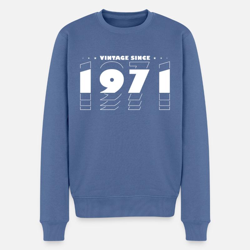 Das Beste von 1971 - Vintage Retro 54. Geburtstag für - Männer Premium Bio Pullover - Taubenblau