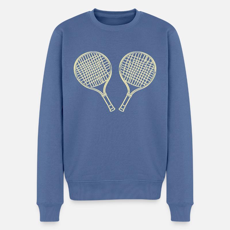 Schläger - Männer Premium Bio Pullover - Taubenblau