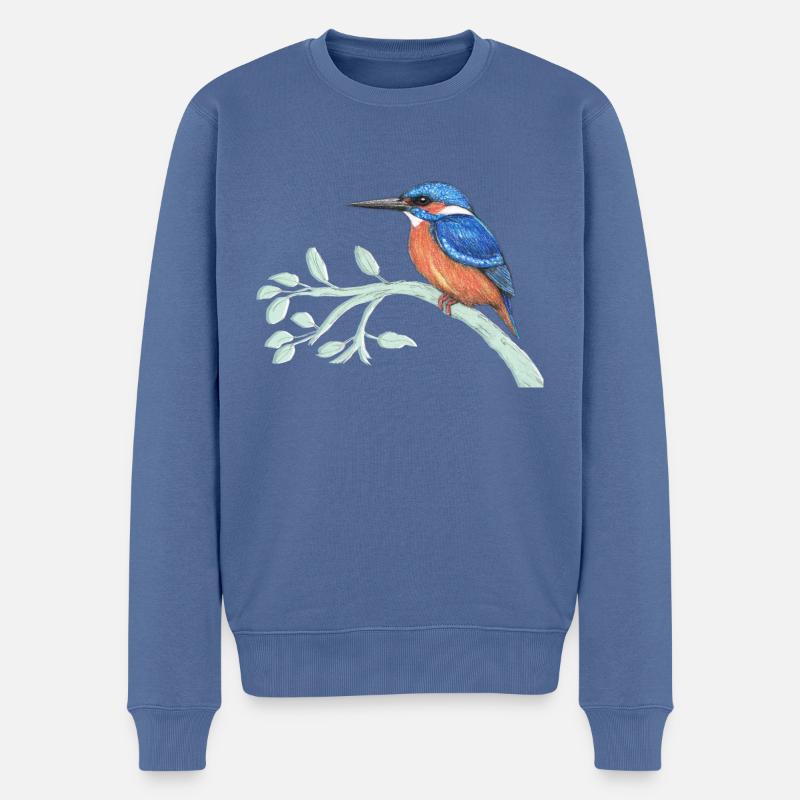 Der Eisvogel - Männer Premium Bio Pullover - Taubenblau