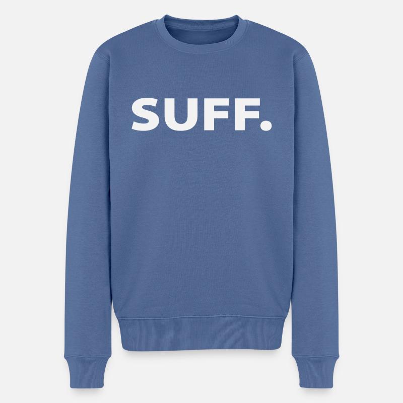 SUFF. - Männer Premium Bio Pullover - Taubenblau