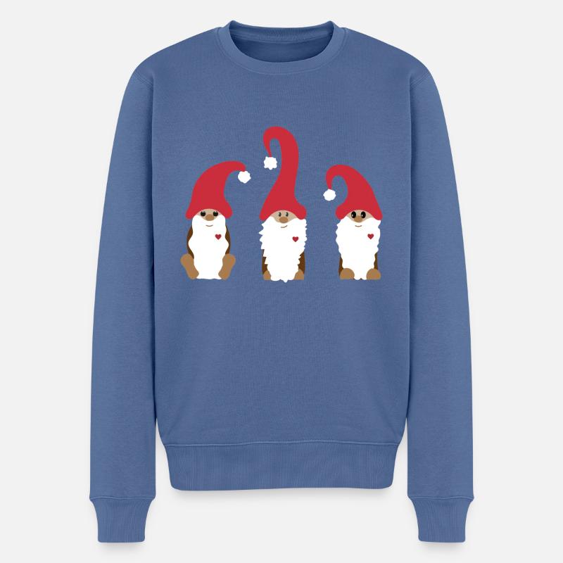 Weihnachtszwerge - Männer Premium Bio Pullover - Taubenblau