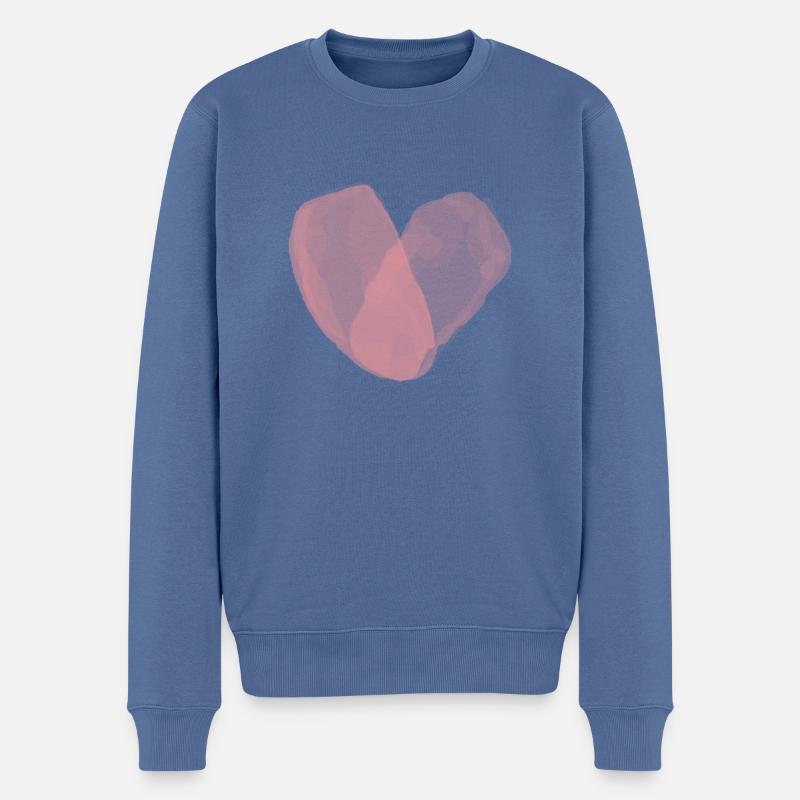 Love-Fingerprints - Männer Premium Bio Pullover - Taubenblau