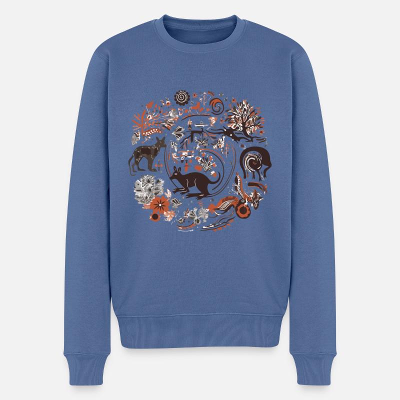 Folklore Australiens - Männer Premium Bio Pullover - Taubenblau