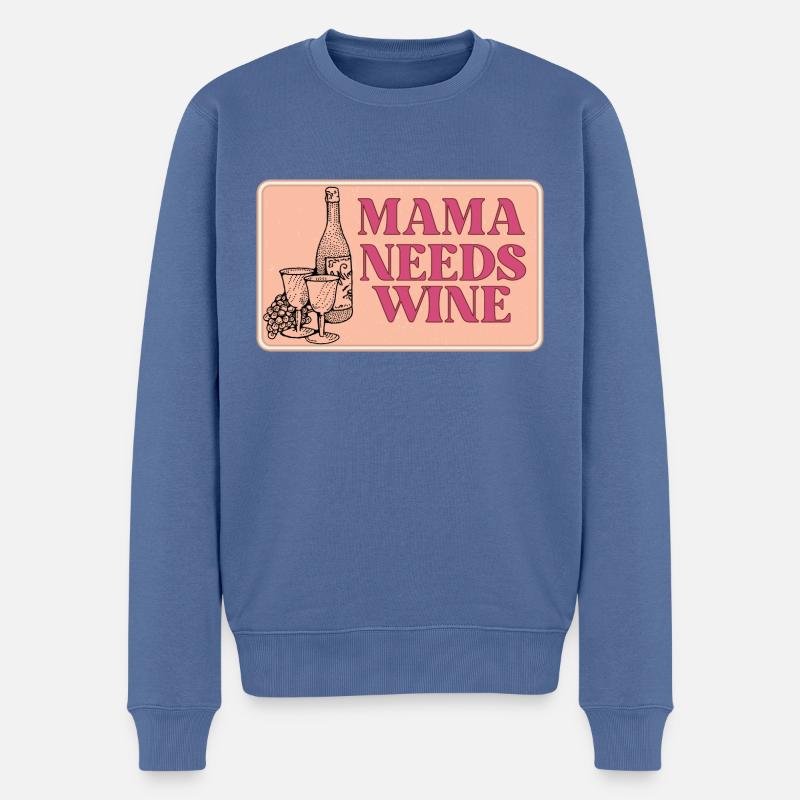 Maman a besoin de vin - Pull Premium bio Homme - bleu pigeon