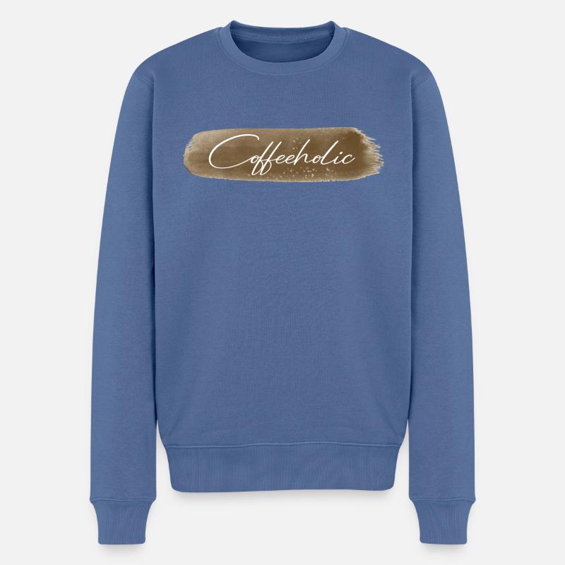 Coffeeholic - Männer Premium Bio Pullover - Taubenblau