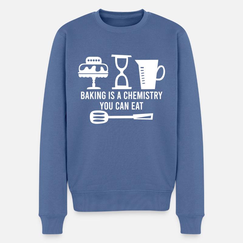 Baking is Chemistry You Can Eat Vintage Backen - Männer Premium Bio Pullover - Taubenblau