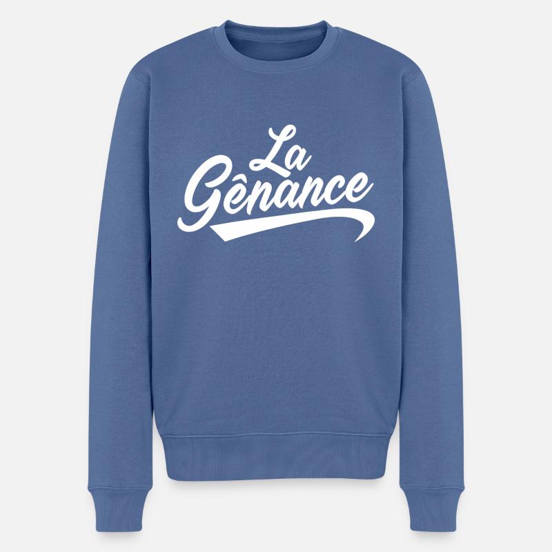La gênance - Pull Premium bio Homme - bleu pigeon