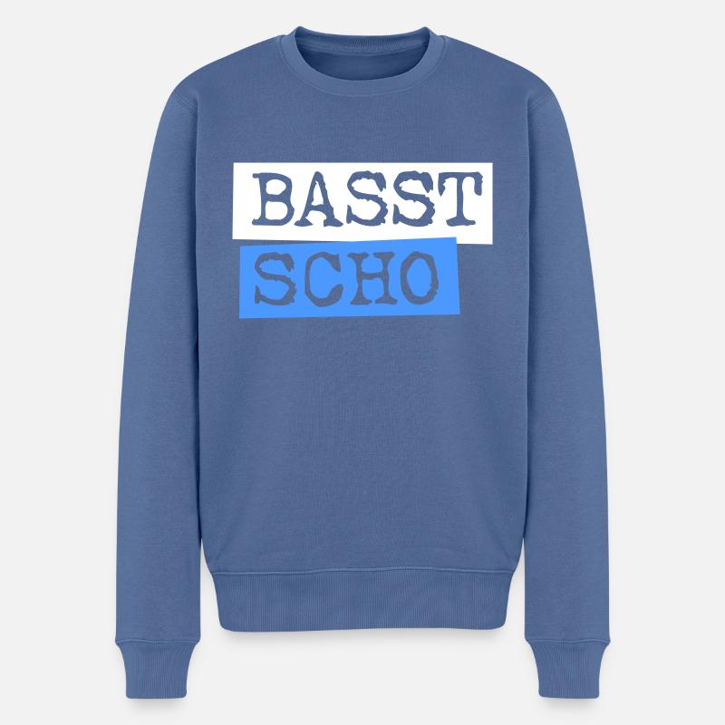 Basst Scho - Männer Premium Bio Pullover - Taubenblau