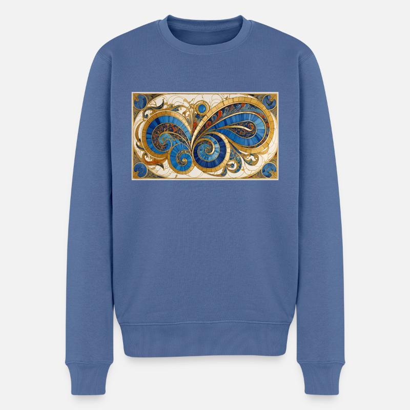Paisley 1 - Pull Premium bio Homme - bleu pigeon