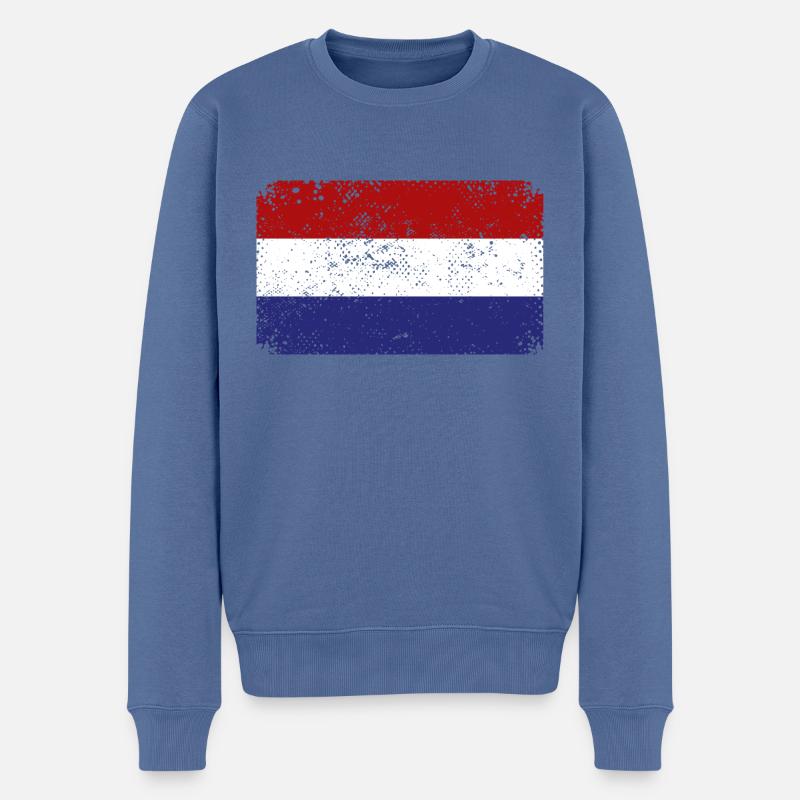 Pays-Bas Drapeau Hollande Drapeau néerlandais - Pull Premium bio Homme - bleu pigeon
