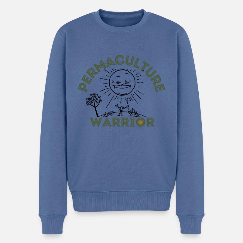 Permaculture Warrior - Pull Premium bio Homme - bleu pigeon