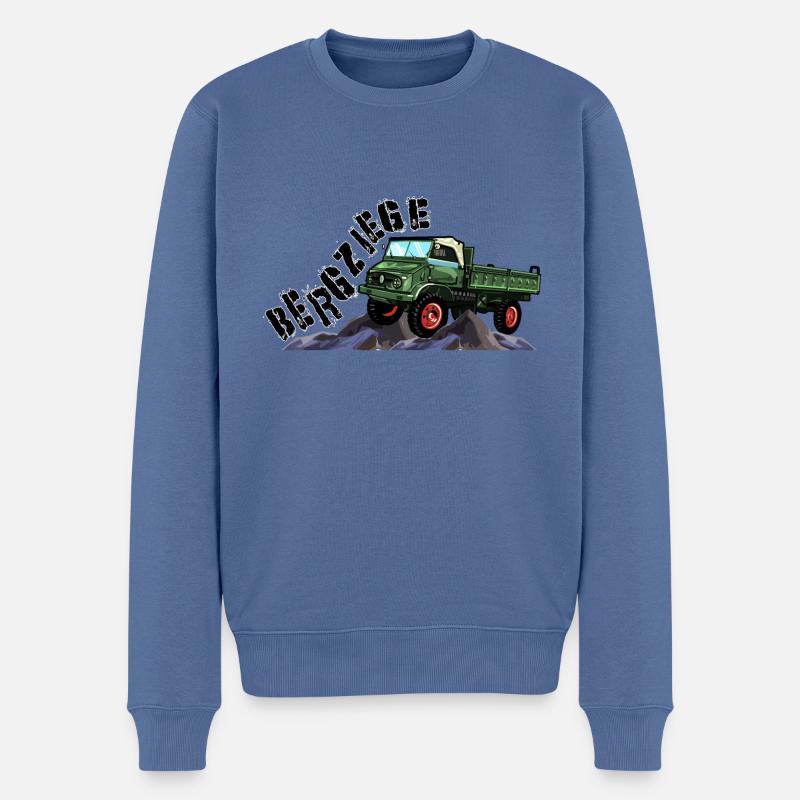 Bergziege - Unimog - Offroad - Oldtimer - Männer Premium Bio Pullover - Taubenblau