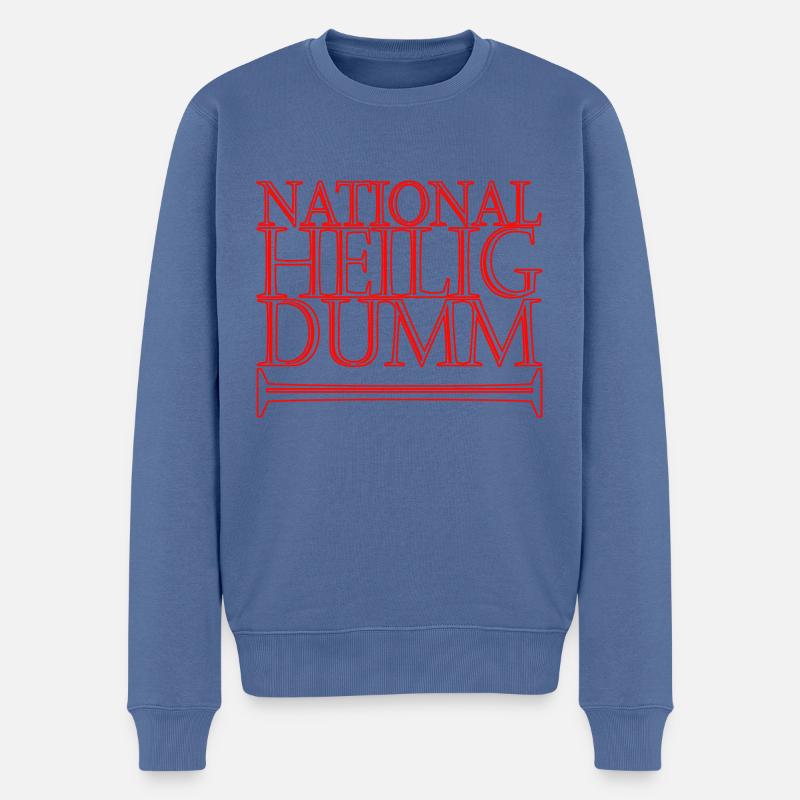 nationalheiligdumm rot - Männer Premium Bio Pullover - Taubenblau