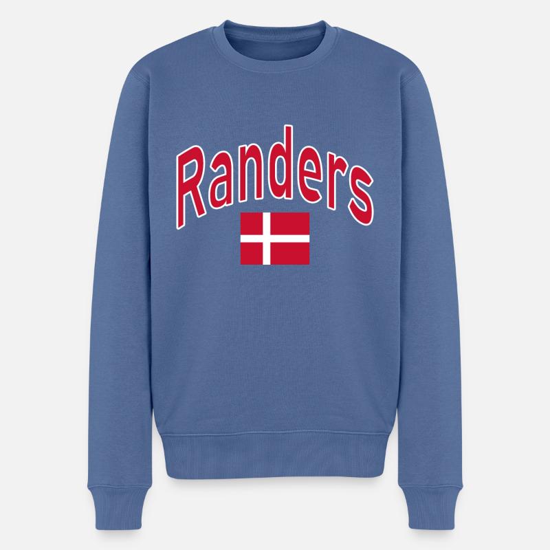 Randers dänemark flagge - Männer Premium Bio Pullover - Taubenblau