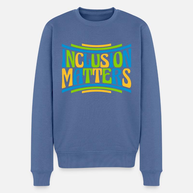 L’inclusion compte Citation du logo - Pull Premium bio Homme - bleu pigeon