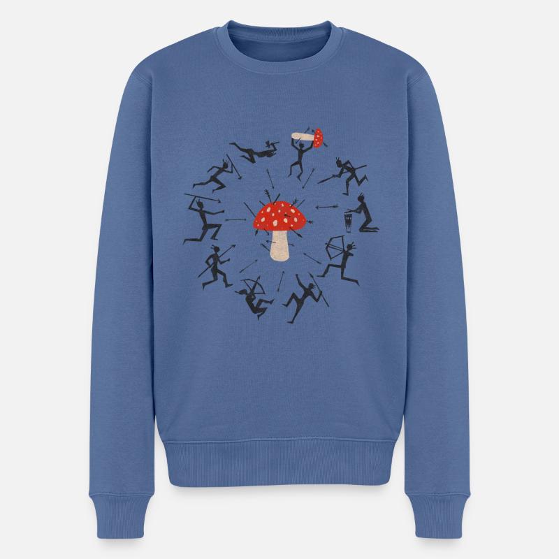 Pilz - Männer Premium Bio Pullover - Taubenblau