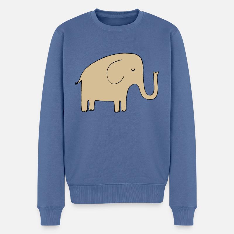 Elefant - Männer Premium Bio Pullover - Taubenblau